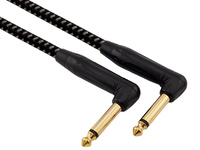 Red's Music instrument cable - Jack 6.3mm angle / Jack 6.3mm angle - FOP braided cable - GCF13015BG - 0.15m