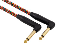 Red's Music instrument cable - Jack 6.3mm angle / Jack 6.3mm angle - FOP braided cable - GCF1303RA - 0.3m