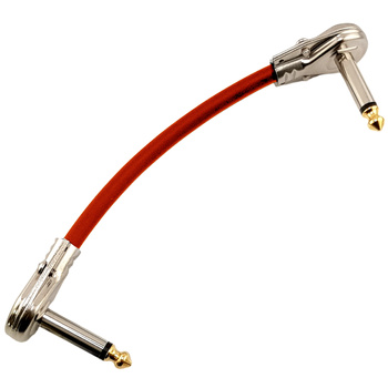 Red's Music effects connection cable (patch) - Jack 6.3mm angled / Jack 6.3mm angled - Economic - GC0301-RED - 0.1m