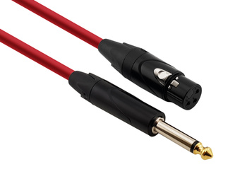 Kabel Mikrofonowy Red's Music - XLR F / Jack 6.3 mono - Standard -  MC12100BX-RED - 10m