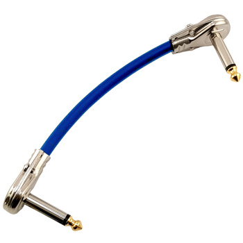 Red's Music effects connection cable (patch) - Jack 6.3mm angled / Jack 6.3mm angled - Economic - GC0301-BLUE - 0.1m