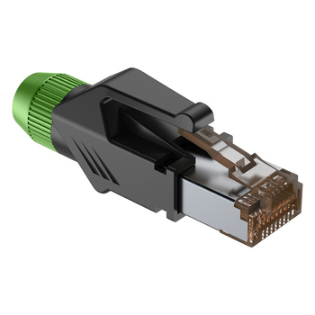 RJ45 type connector with shield - Roxtone - RJ45C5E-PH-GN