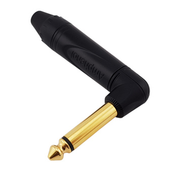Wtyk Jack 6.3mm mono kątowy - Amphenol - czarny - QM2RB-AU