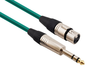 Kabel Mikrofonowy Red's Music - XLR F / Jack stereo - Economic -  MC0410-GREEN - 1m