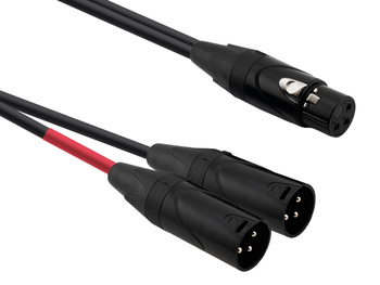 Kabel audio Red's Music - XLR F żeński / 2x XLR M męski - AU3102BX - 0,2m