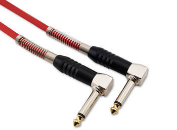 Kabel instrumentalny Red's Music – Jack 6.3mm kątowy / Jack 6.3mm kątowy – Economic - GC03015C-RED - 0,15m