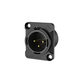 XLR M 3-pin male panel socket - Roxtone - RX3MD-BG