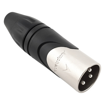 3-pin male XLR M connector - Amphenol - silver - AX3M