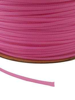 Polyester PET braid for the cable, 4mm pink cable sheath - 1m