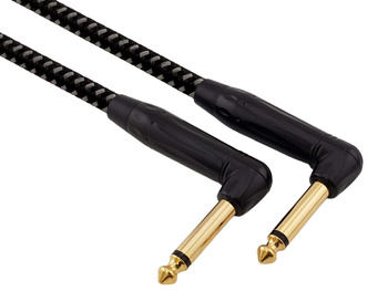 Kabel instrumentalny Red's Music – Jack 6.3mm kątowy / Jack 6.3mm kątowy – FOP kabel w oplocie - GCF1320BG - 2m