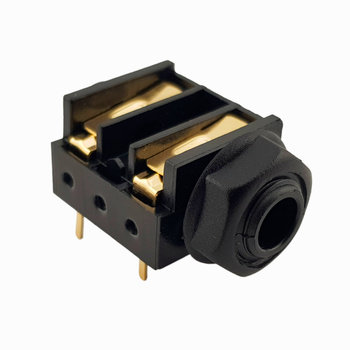 Jack 1/4" (6.35 mm) female socket, mono (TS), 2 contacts, 2 switches for PCB mounting | ST-P 1JP-003