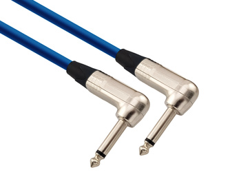 Kabel instrumentalny Red's Music – Jack 6.3mm kątowy / Jack 6.3mm kątowy – Standard Neutrik - GCN1302-BLUE - 0.2m