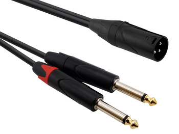 Red's Music audio cable - XLR M male / 2x Jack mono 6.3mm - AU5105BX - 0.5m