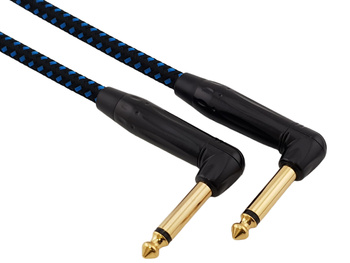 Red's Music instrument cable - Jack 6.3mm angle / Jack 6.3mm angle - FOP braided cable - GCF1330BB - 3m