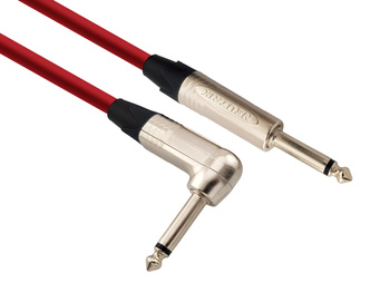 Red's Music instrument cable - Jack 6.3mm / Jack 6.3mm angled - Neutrik standard - GCN1205-RED - 0.5m