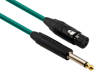 Kabel Mikrofonowy Red's Music - XLR F / Jack 6.3 mono - Standard - MC12100BX-GREEN - 10m