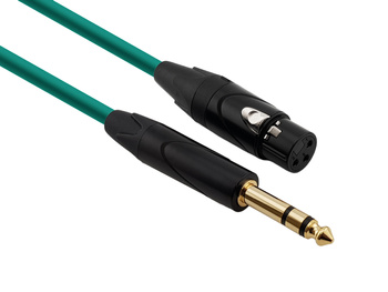 Kabel Mikrofonowy Red's Music - XLR F / Jack 6.3 stereo - Standard - MC1415BX-GREEN - 1,5m
