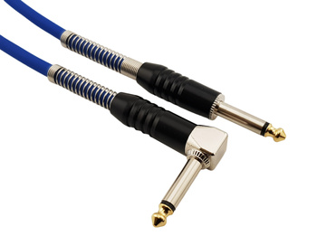 Red's Music instrument cable - Jack 6.3mm / Jack 6.3mm angled - Economic - GC0203C-BLUE - 0.3m