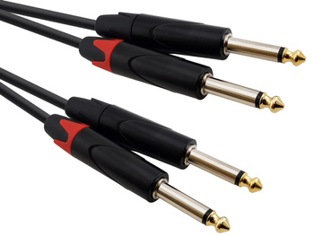 Red's Music audio cable - 2x Jack mono 6.3mm / 2x Jack mono 6.3mm - AU1305BX - 0.5m