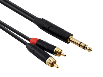 Red's Music audio cable - 6.3mm stereo jack / 2x RCA cinch plug - AU1110BX - 1m