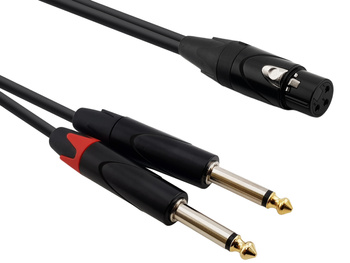 Red's Music audio cable - XLR F female / 2x Jack mono 6.3mm - AU4905BX - 0.5m