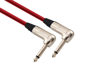 Kabel instrumentalny Red's Music – Jack 6.3mm kątowy / Jack 6.3mm kątowy – Standard Neutrik - GCN1302-RED - 0.2m