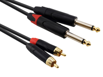 Red's Music audio cable - 2x mono jack 6.3mm / 2x RCA cinch plug - AU1405BX - 0.5m