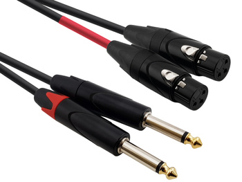 Red's Music audio cable - 2x XLR F female / 2x Jack mono 6.3mm - AU5605BX - 0.5m