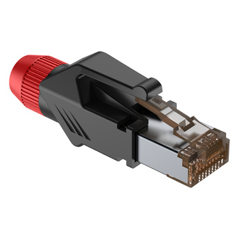 Wtyk typu RJ45 z osłoną - Roxtone - RJ45C5E-PH-RD
