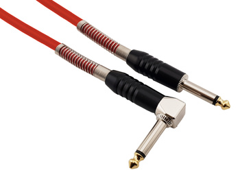 Red's Music instrument cable - Jack 6.3mm / Jack 6.3mm angled - Economic - GC0203C-RED - 0.3m