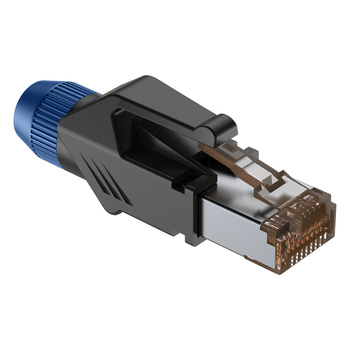 RJ45 type connector with shield - Roxtone - RJ45C5E-PH-BU