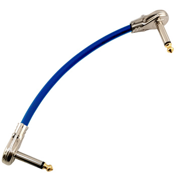 Red's Music effects connection cable (patch) - Jack 6.3mm angled / Jack 6.3mm angled - Economic - GC03015-BLUE - 0.15m