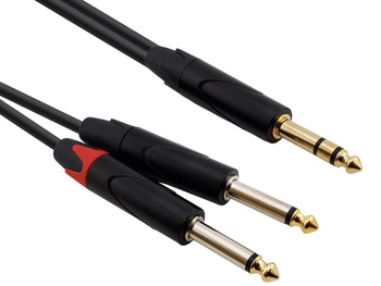 Red's Music audio cable - 6.3mm stereo jack / 2x 6.3mm mono jack - AU1210BX - 1m