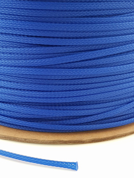 Polyester PET braid for the cable, 4mm blue cable sheath - 1m