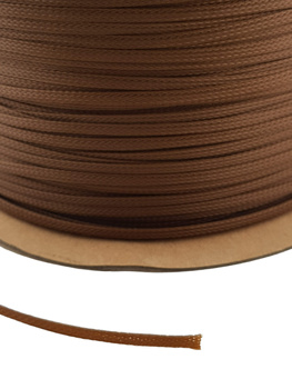 Polyester PET braid for the cable, 4mm brown cable sheath - 1m