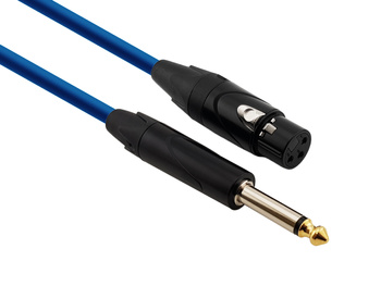 Red's Music Microphone Cable - XLR F / Jack 6.3 mono - Standard - MC1215BX-BLUE - 1.5m