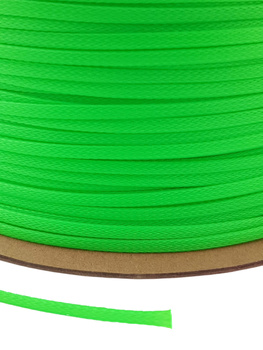 Polyester PET braid for the cable, 4mm green cable sheath - 1m