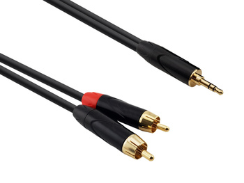 Red's Music audio cable - mini Jack stereo 3.5mm / 2x RCA cinch plug - AU1630BX - 3m