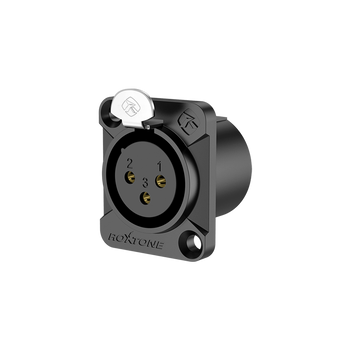 XLR F 3-pin female panel socket - Roxtone - RX3FD-BG