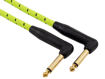 Red's Music instrument cable - Jack 6.3mm angle / Jack 6.3mm angle - FOP braided cable - GCF1303TB - 0.3m