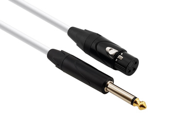 Kabel Mikrofonowy Red's Music - XLR F / Jack 6.3 mono - Standard - MC1210BX-WHITE - 1m