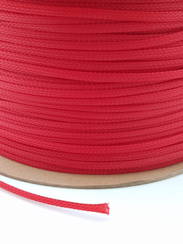 Polyester PET braid for the cable, 4mm red cable sheath - 1m