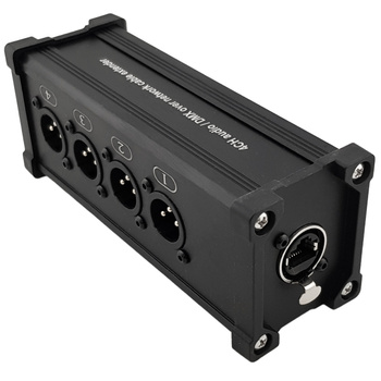 Passive splitter, DMX audio network signal extender - RJ45/4XLRM