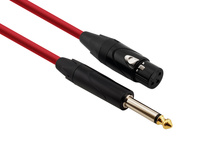 Kabel Mikrofonowy Red's Music - XLR F / Jack 6.3 mono - Standard -  MC1210BX-RED - 1m