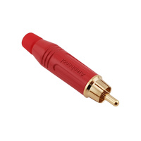 Wtyk RCA cinch na kabel - Amphenol - czerwony - ACPR-RED